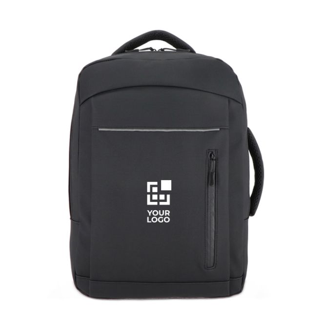 Zaino per laptop in pelle sintetica con fascia per trolley 15,6''