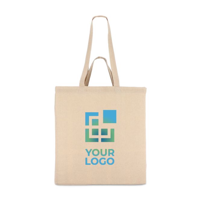 Shopper di cotone OEKO-TEX color naturale con doppi manici 140 g/m2