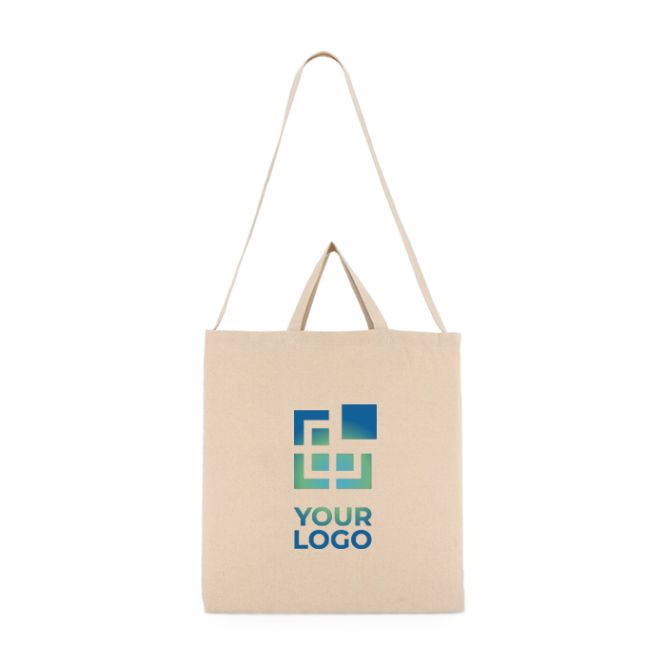 Tote bag di cotone OEKO-TEX color naturale con doppio manico 220 g/m2