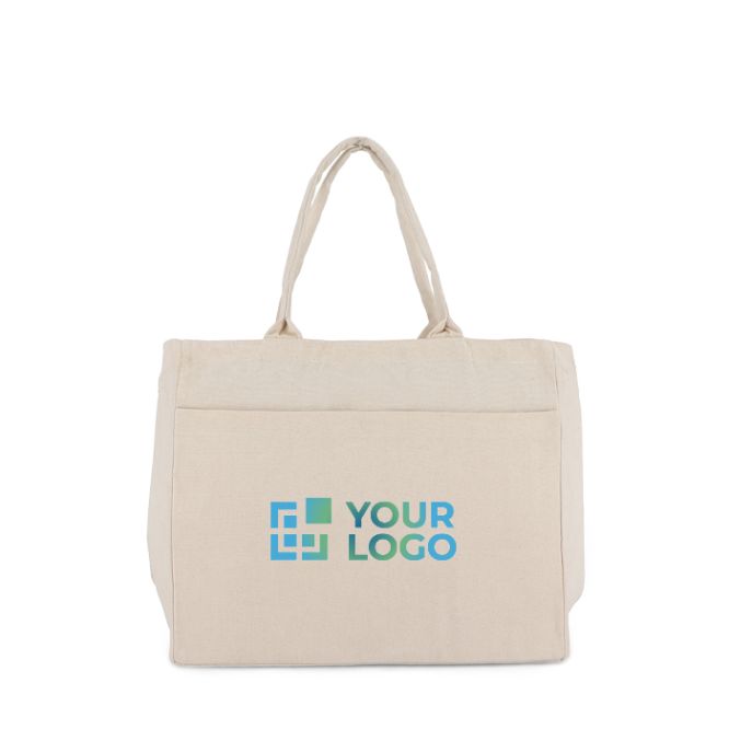 Borsa di cotone OEKO-TEX con varie tasche 320 g/m2