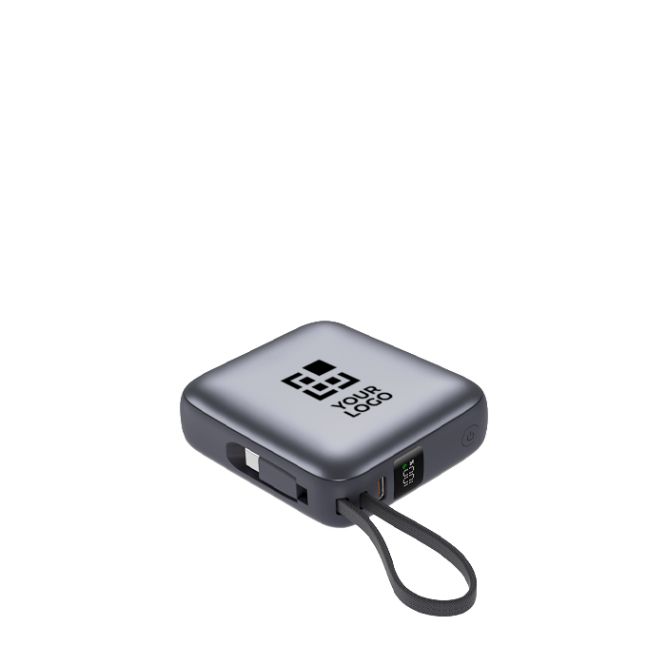 Power bank con cavi integrati e ricarica rapida 10.000mAh