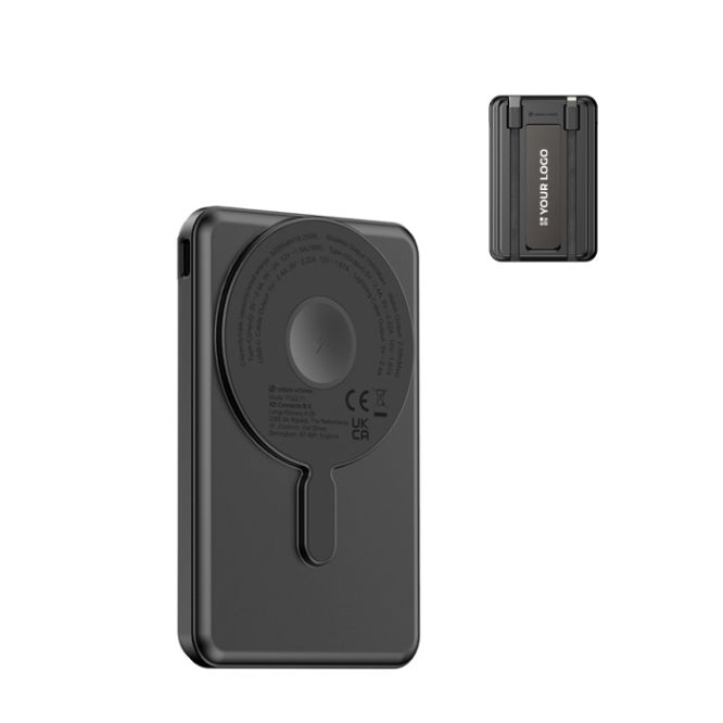 Powerbank sostenibile 5 in 1 con cavi di ricarica e supporto 5.000 mAh