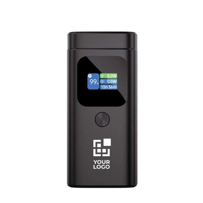 Powerbank in alluminio resistente con display HQ a colori 15.000 mAh