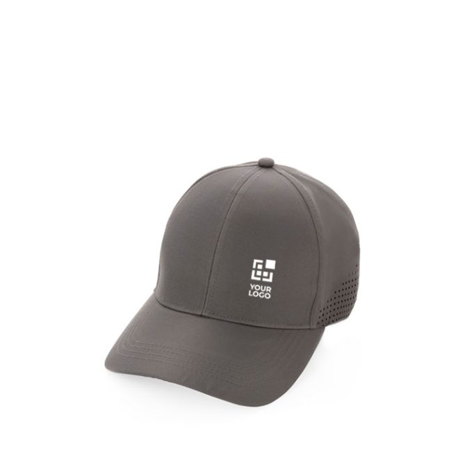 Cappello sportivo in RPET 6 pannelli e chiusura posteriore con fibbia