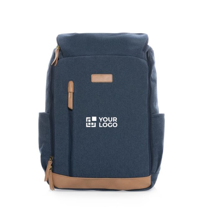 Zaino per computer in materiale riciclato vista area di stampa