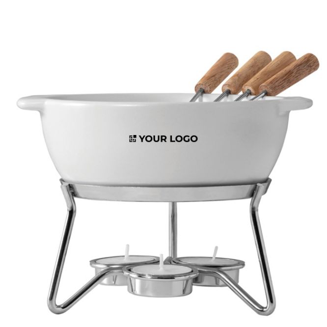 Set da fonduta in ceramica con riscaldamento a candele 750 ml Boska