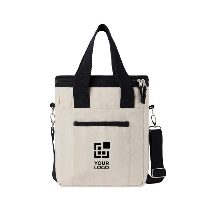 Borsa termica in tela riciclata da 500 g/m² con tracolla e maniglie