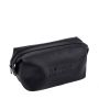 Beauty case in pelle con due bottoni laterali