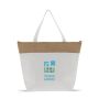 Borsa termica con cerniera in cotone con bordo superiore in juta