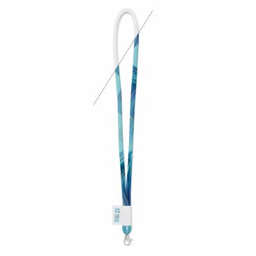 Lanyard su misura tubolare in poliestere con etichetta cucita
