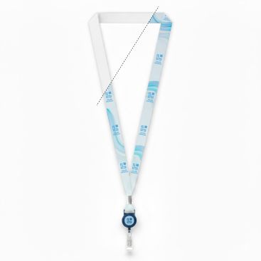 Lanyard porta badge su misura in RPET con dettaglio metallico