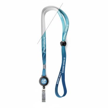 Lanyard regolabile in poliestere sottile con moschettone estensibile