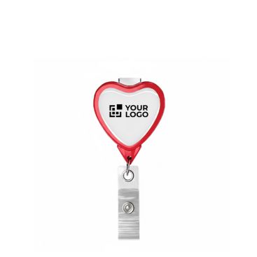 Porta badge retrattile su misura a forma di cuore