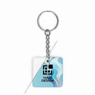 Portachiavi quadrato su misura in PVC con NFC pre-programmato