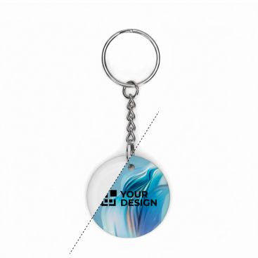 Portachiavi circolare su misura in PVC con NFC pre-programmato