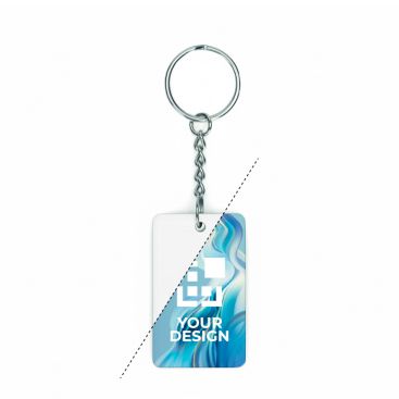 Portachiavi rettangolare su misura in PVC con NFC pre-programmato