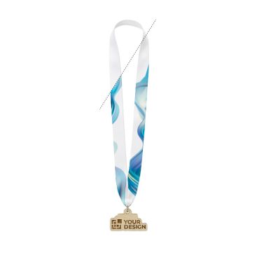 Medaglia in legno personalizzabile su misura con nastro cucito a V