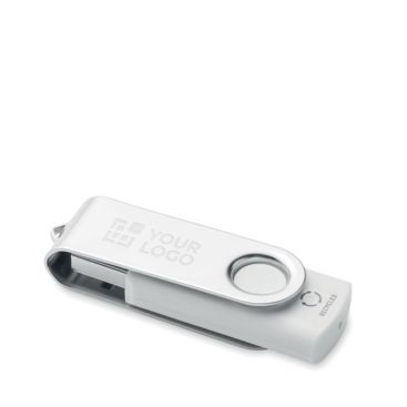 Memoria USB bianca su misura in materiali riciclati