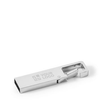 Memoria USB in metallo rettangolare su misura con moschettone Memoria USB in metallo rettangolare su misura con moschettone