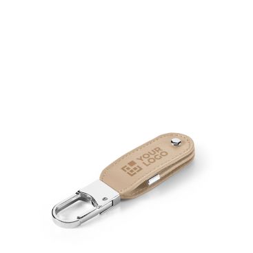 Memoria USB su misura in pelle PU con moschettone a gancio
