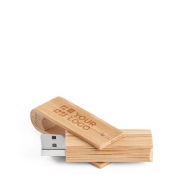 Memoria USB rotante su misura realizzata in legno di bambù