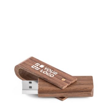 USB su misura in legno di noce interamente rotante