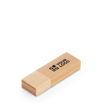 Memoria USB su misura realizzata in legno di bambù con cappuccio