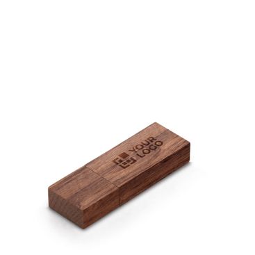 Memoria USB su misura realizzata in legno di noce con cappuccio