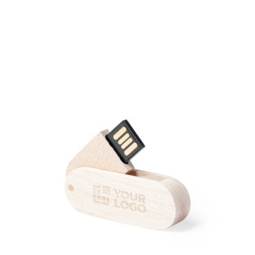 USB rotante sottile su misura con scocca realizzata in legno
