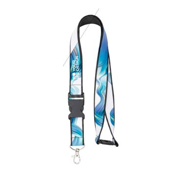 Lanyard a doppio strato su misura con chiusura di sicurezza prodotto nell’UE