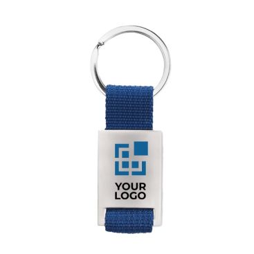 Portachiavi con fascia colorata e placca in metallo per logo Portachiavi con fascia colorata e placca in metallo per logo