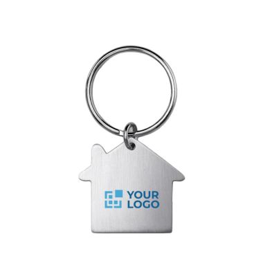 Portachiavi da personalizzare in metallo a forma di casa e anello Portachiavi da personalizzare in metallo a forma di casa e anello