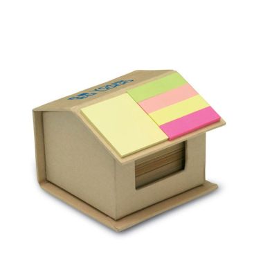 Blocco note pubblicitario a forma di casa vista area di stampa