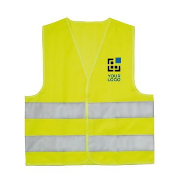 Gilet rifrangente personalizzato per bambini vista area di stampa