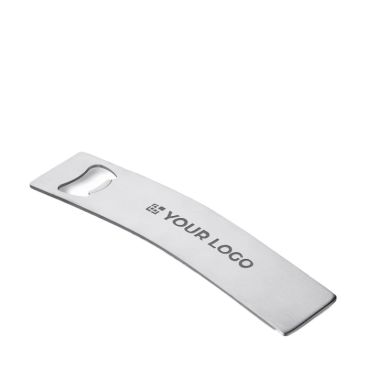 Apribottiglie personalizzato in acciaio inossidabile colore argento opaco