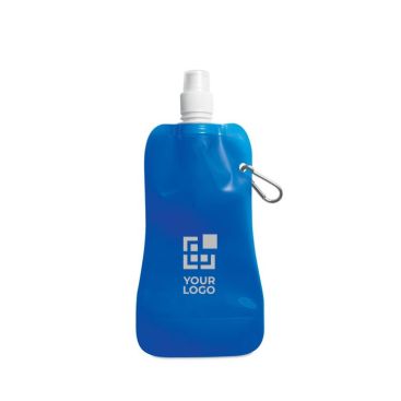 Bottiglia d'acqua pubblicitaria pieghevole 480ml vista area di stampa