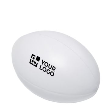 Pallina da rugby antistress da pubblicità colore bianco