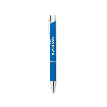 Penna incisa brandizzata finitura satinata inchiostro blu Penna incisa brandizzata finitura satinata inchiostro blu