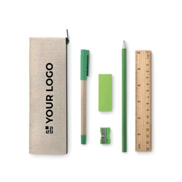 Set da 6 pezzi con astuccio pubblicitario colore beige per impresa