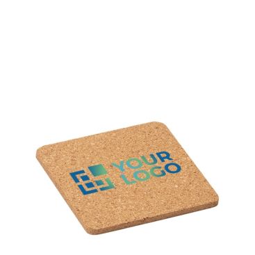 Sottobicchiere personalizzato quadrato con logo colore legno