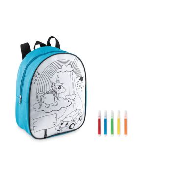 Zaino da colorare per bambini colore turchese