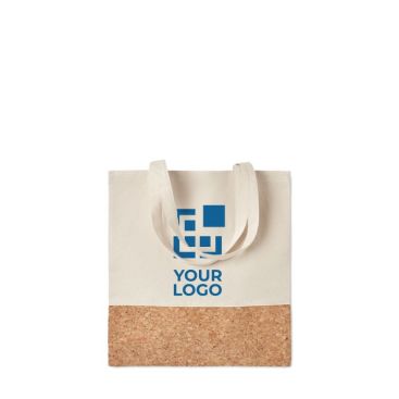 Borsa personalizzata in twill di cotone e sughero vista area di stampa