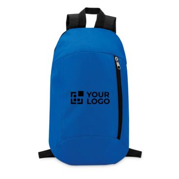 Zaino personalizzato con chiusura zip verticale vista area di stampa