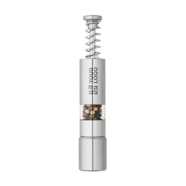 Macina sale o pepe in acciaio inox con logo Macina sale o pepe in acciaio inox con logo