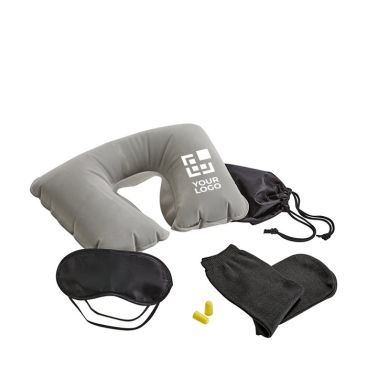Completo kit da viaggio per l'aereo vista area di stampa