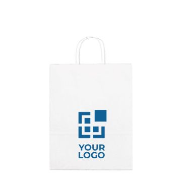 Shopper in carta kraft bianca personalizzabile da 90g/m2 Shopper in carta kraft bianca personalizzabile da 90g/m2