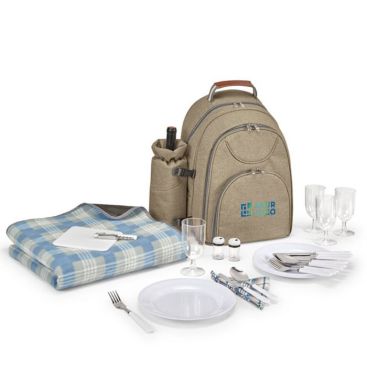 Zaino termico picnic con stoviglie per 4 persone e coperta Zaino termico picnic con stoviglie per 4 persone e coperta