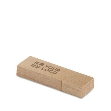 Memoria usb di legno personalizzabile vista area di stampa