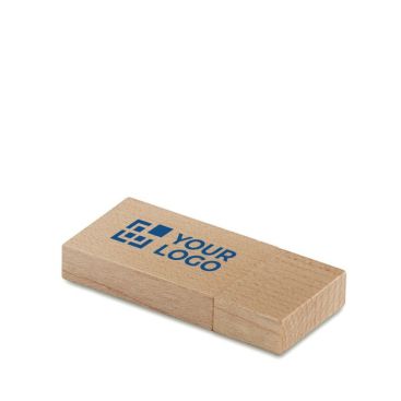 Chiavetta usb di legno personalizzato piatto vista area di stampa