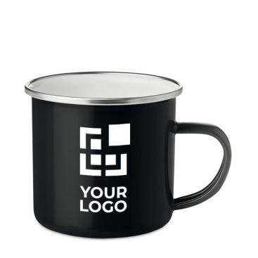 Tazza smaltata personalizzata da 350 ml color nero
